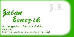 zalan benczik business card